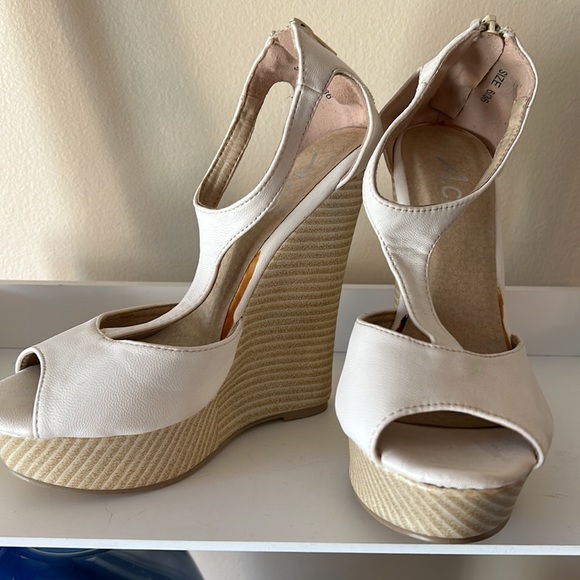 A.CO white wedge shoes size 6/36 - Picture 7 of 8